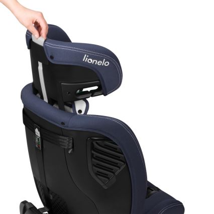 Lionelo - Drehbarer Autokindersitz mit Base BASTIAAN ONE i-Size 40-150 cm Navyblau