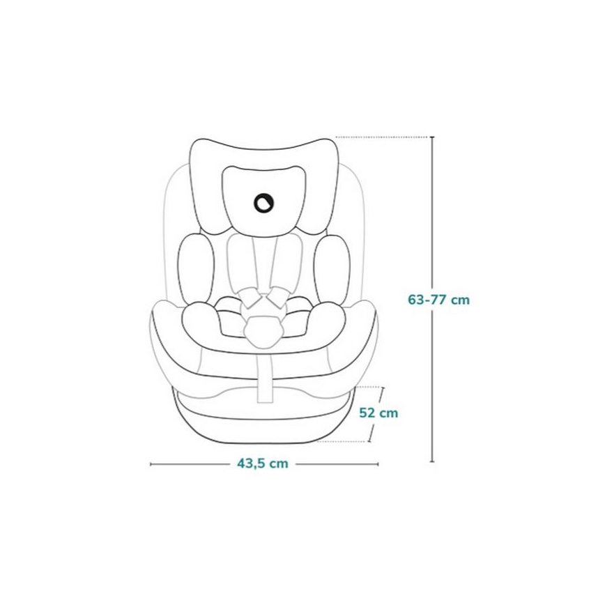 Lionelo - Drehbarer Autokindersitz mit Base BASTIAAN ONE i-Size 40-150 cm Navyblau