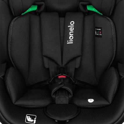 Lionelo - Drehbarer Autositz mit Basis LAVENDER i-Size 76-150 cm Black Carbon