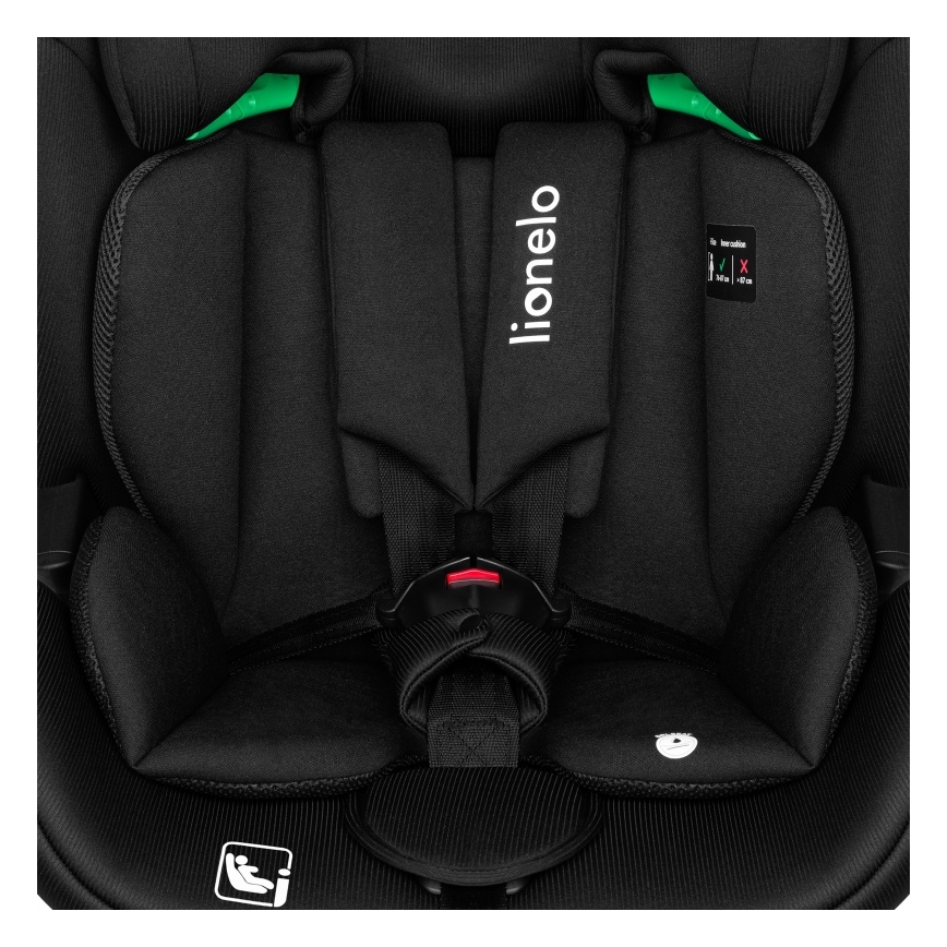 Lionelo - Drehbarer Autositz mit Basis LAVENDER i-Size 76-150 cm Black Carbon