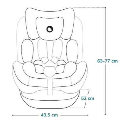 Lionelo - Drehbarer Autositz mit Basis LAVENDER i-Size 76-150 cm Black Carbon