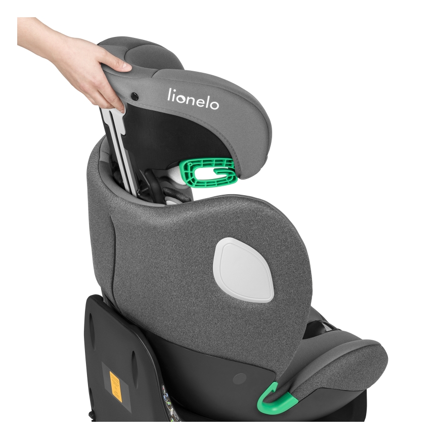 Lionelo - Drehbarer Kindersitz BRAAM mit Basis, i-Size 40-150 cm, Grey Stone