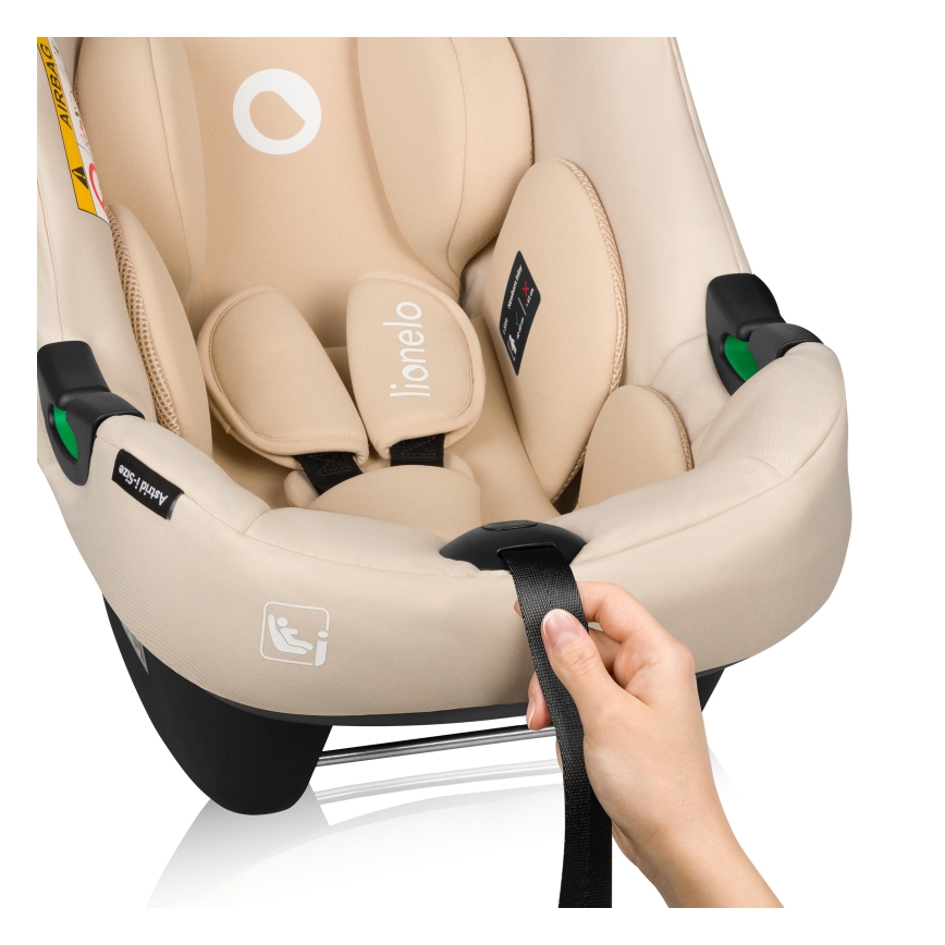 Lionelo - Drehbarer Kindersitz mit Basis ASTRID SET i-Size 40-87 cm Beige Sand