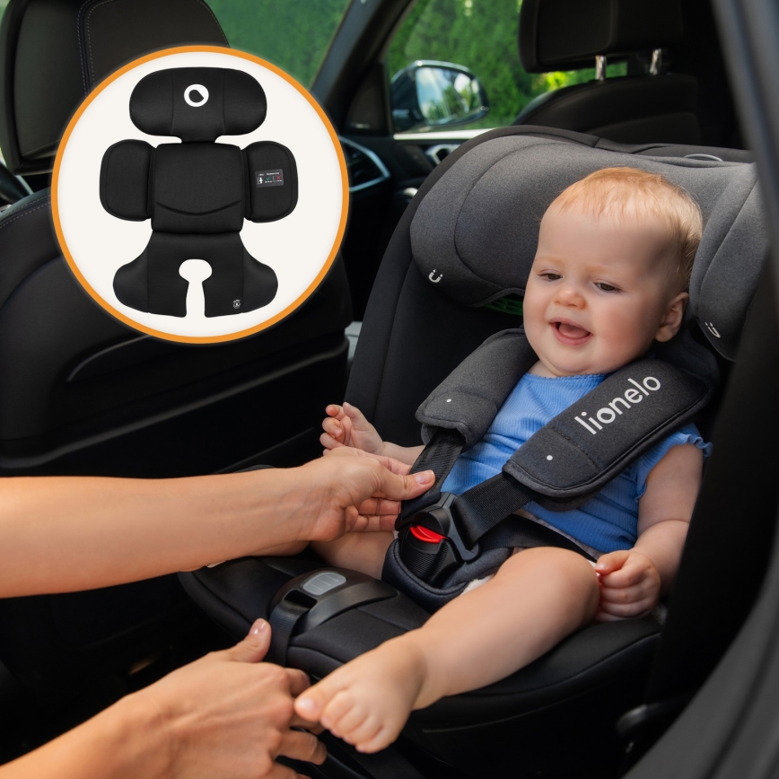Lionelo - Drehbarer Kindersitz mit Basis BASTIAAN i-Size 40-150 cm Schwarz Carbon