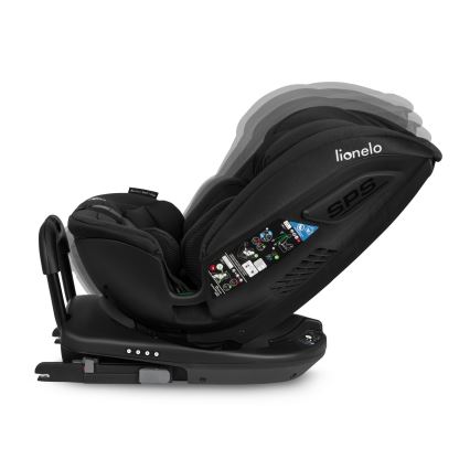 Lionelo - Drehbarer Kindersitz mit Basis BASTIAAN i-Size 40-150 cm Schwarz Carbon