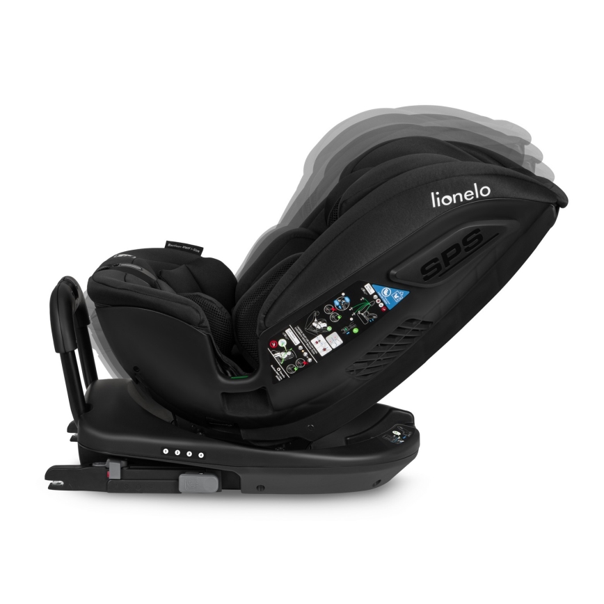 Lionelo - Drehbarer Kindersitz mit Basis BASTIAAN i-Size 40-150 cm Schwarz Carbon