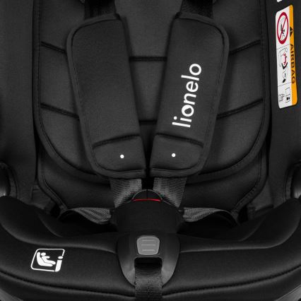 Lionelo - Drehbarer Kindersitz mit Basis BASTIAAN i-Size 40-150 cm Schwarz Carbon