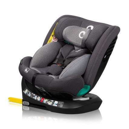 Lionelo - Drehbarer Autokindersitz mit Basis BASTIAAN ONE i-Size 40-150 cm Grey Stone