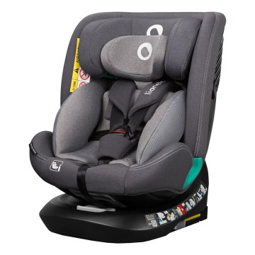 Lionelo - Drehbarer Kindersitz mit Basis BASTIAAN ONE i-Size 40-150 cm Steingrau