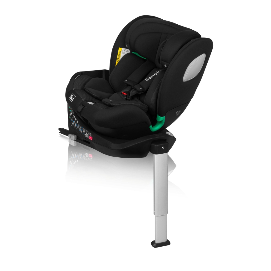 Lionelo - Drehbarer Kindersitz mit Basis BRAAM AIR i-Size 40-150 cm Schwarz Carbon