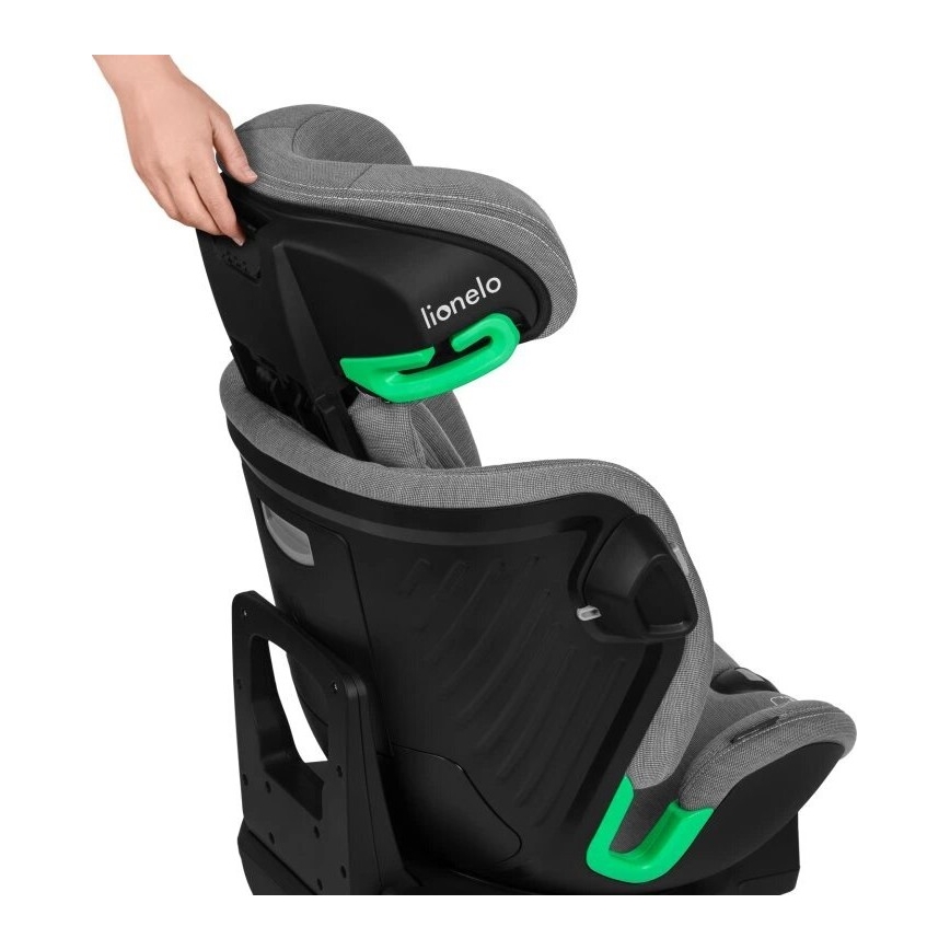 Lionelo - Drehbarer Kindersitz mit Basis HARMONY i-Size 40-150 cm, grau