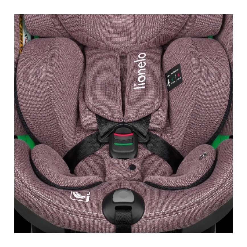 Lionelo - Drehbarer Kindersitz mit Basis HARMONY i-Size 40-150 cm rosa
