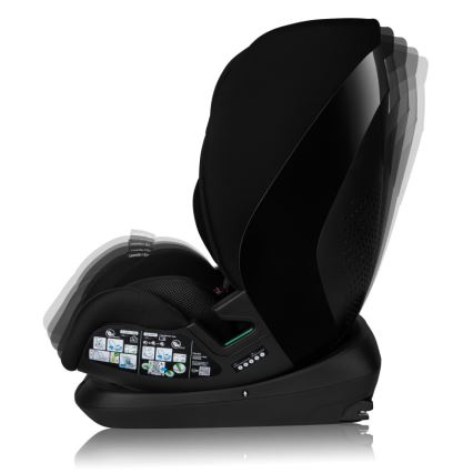 Lionelo - Drehbarer Kindersitz mit Basis LAVENDER i-Size 76-150 cm Carbon-Schwarz