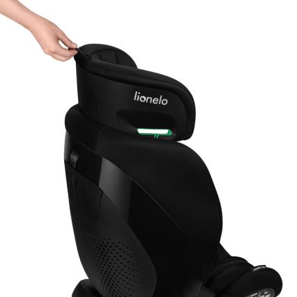 Lionelo - Drehbarer Kindersitz mit Basis LAVENDER i-Size 76-150 cm Carbon-Schwarz
