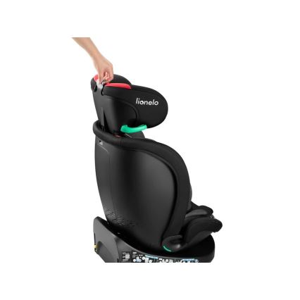 Lionelo - Drehbarer Kindersitz mit Basis NAVY i-Size 40-150 cm Schwarz/Rot