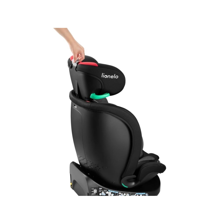 Lionelo - Drehbarer Kindersitz mit Basis NAVY i-Size 40-150 cm Schwarz/Rot