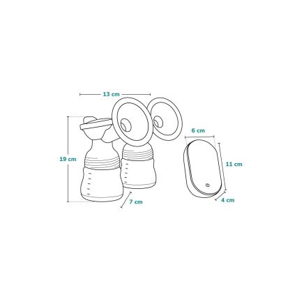 Lionelo - Elektrische, wiederaufladbare Doppel-Milchpumpe für Muttermilch TWEE GO 5V 1100 mAh 150 ml