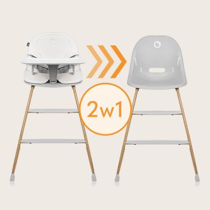 Lionelo - Esstischstuhl für Kinder 2-in-1 DALIA weiß/braun