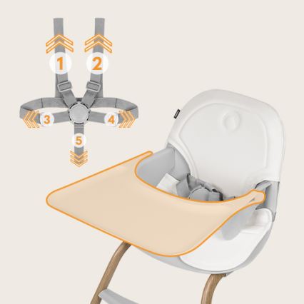 Lionelo - Esstischstuhl für Kinder 2-in-1 DALIA weiß/braun