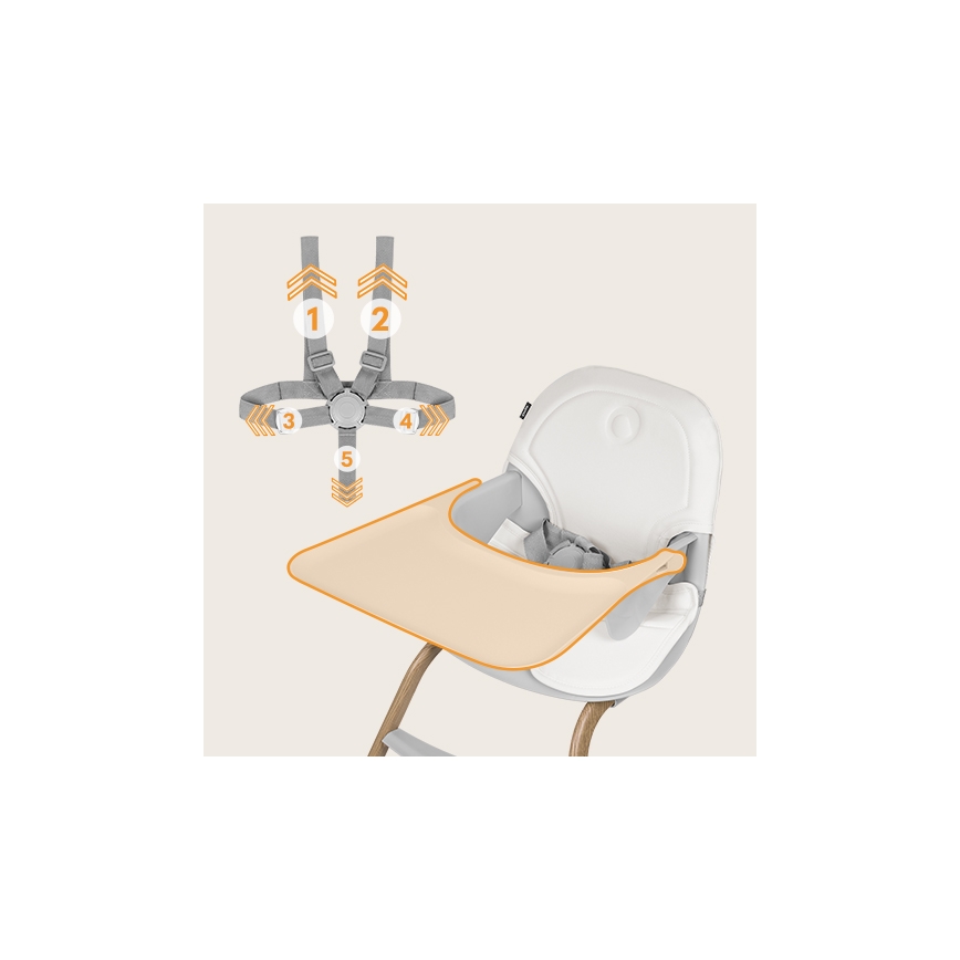 Lionelo - Esstischstuhl für Kinder 2-in-1 DALIA weiß/braun