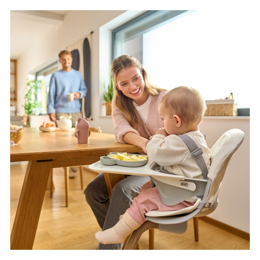 Lionelo - Esstischstuhl für Kinder 2-in-1 DALIA weiß/grau