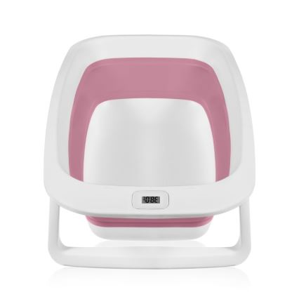 Lionelo - Faltbare Baby-Badewanne mit Thermometer BABY BUBBLE 2x LR44 Magnolienrosa