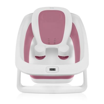 Lionelo - Faltbare Baby-Badewanne mit Thermometer BABY BUBBLE 2x LR44 Magnolienrosa