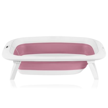 Lionelo - Faltbare Baby-Badewanne mit Thermometer BABY BUBBLE 2x LR44 Magnolienrosa