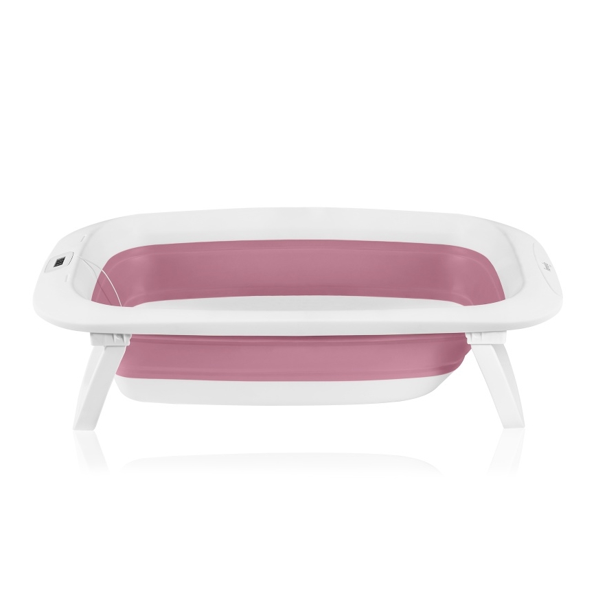 Lionelo - Faltbare Baby-Badewanne mit Thermometer BABY BUBBLE 2x LR44 Magnolienrosa