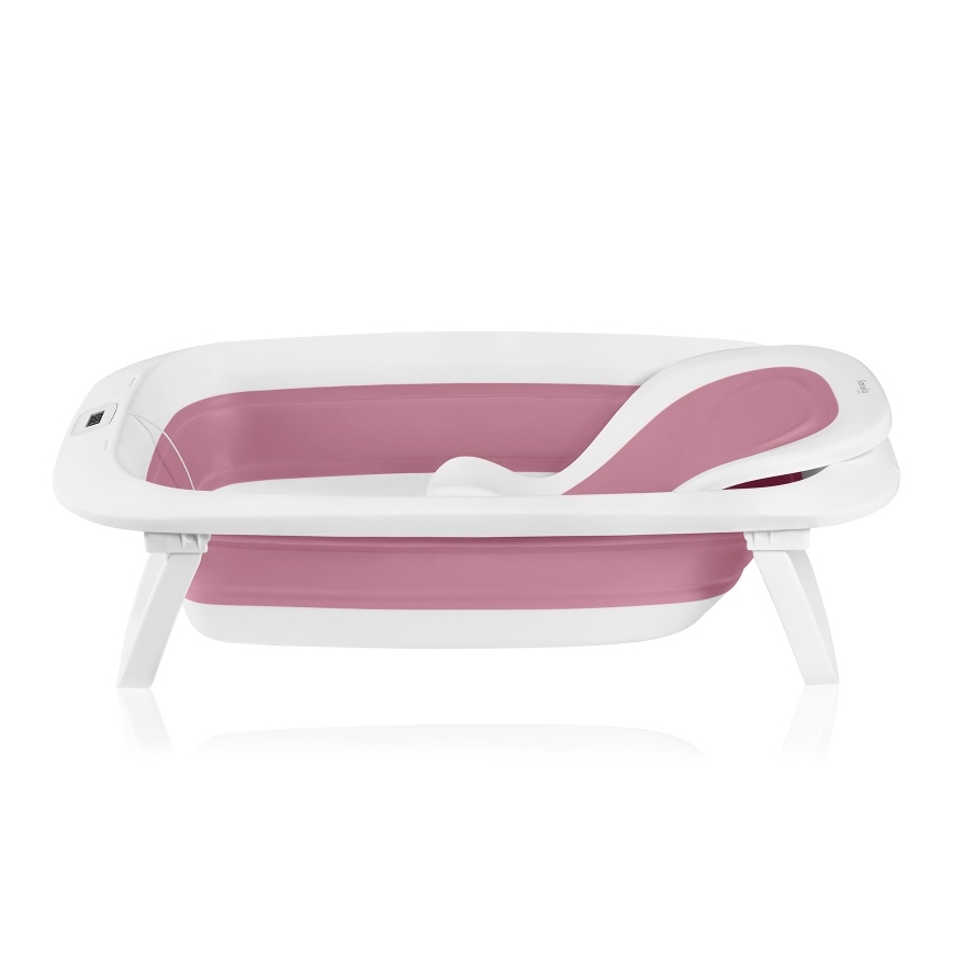 Lionelo - Faltbare Baby-Badewanne mit Thermometer BABY BUBBLE 2x LR44 Magnolienrosa
