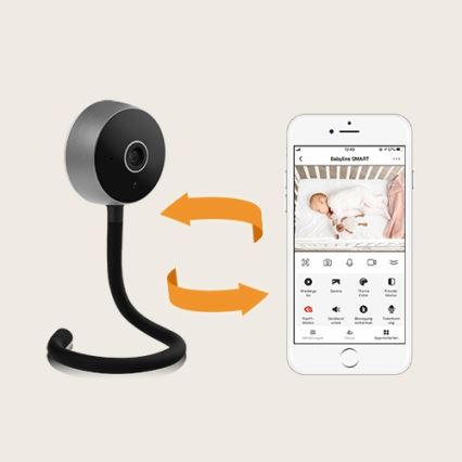Lionelo - Intelligentes Babyphone BABYLINE SMART Wi‑Fi Schwarz