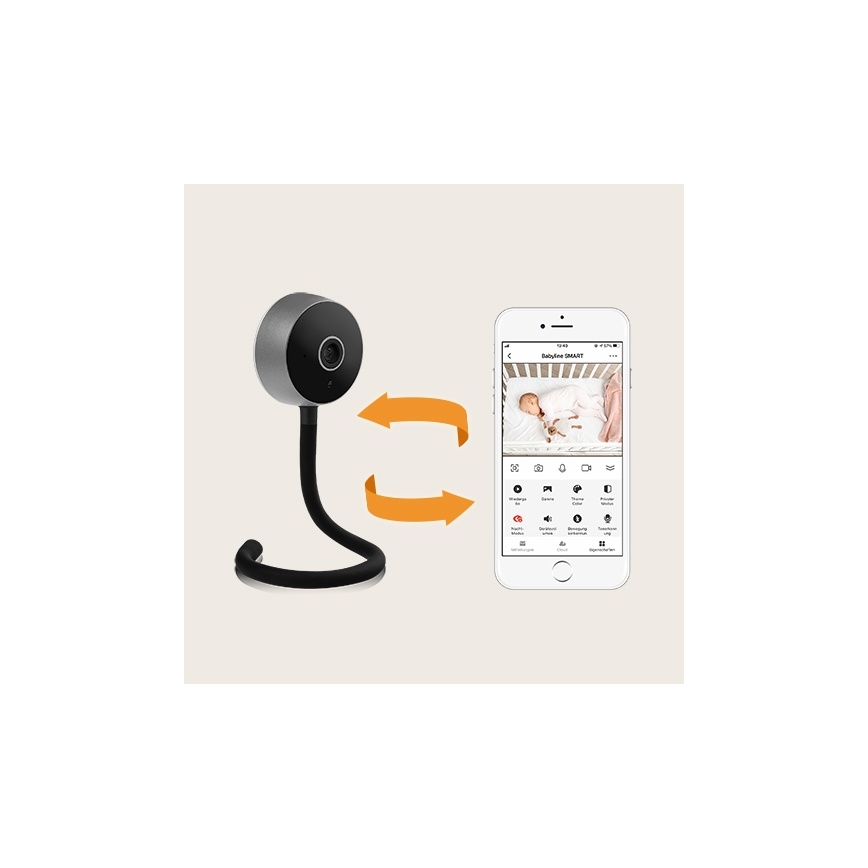 Lionelo - Intelligentes Babyphone BABYLINE SMART Wi‑Fi Schwarz