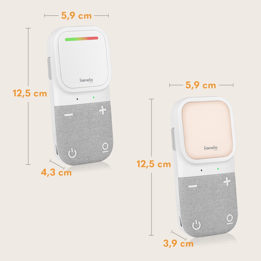 Lionelo - Kabelloses, wiederaufladbares Audio-Babyfon BABYLINE 2.2 5V