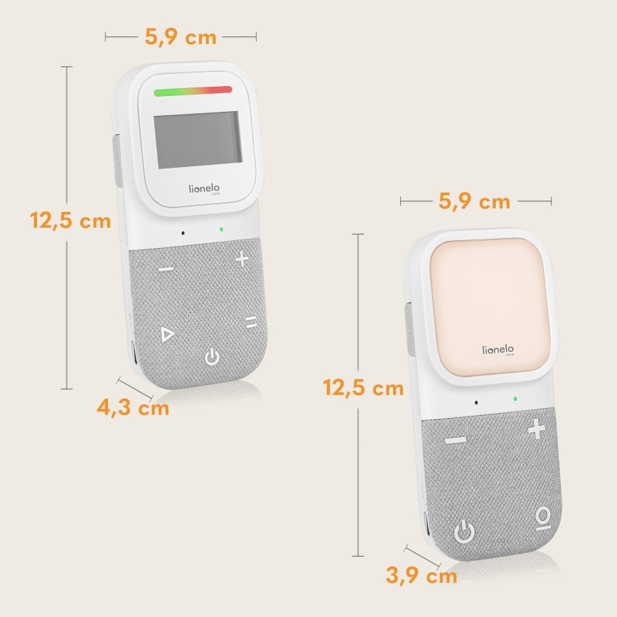 Lionelo - Kabelloses, wiederaufladbares Audio-Babyfon BABYLINE 2.3 5V
