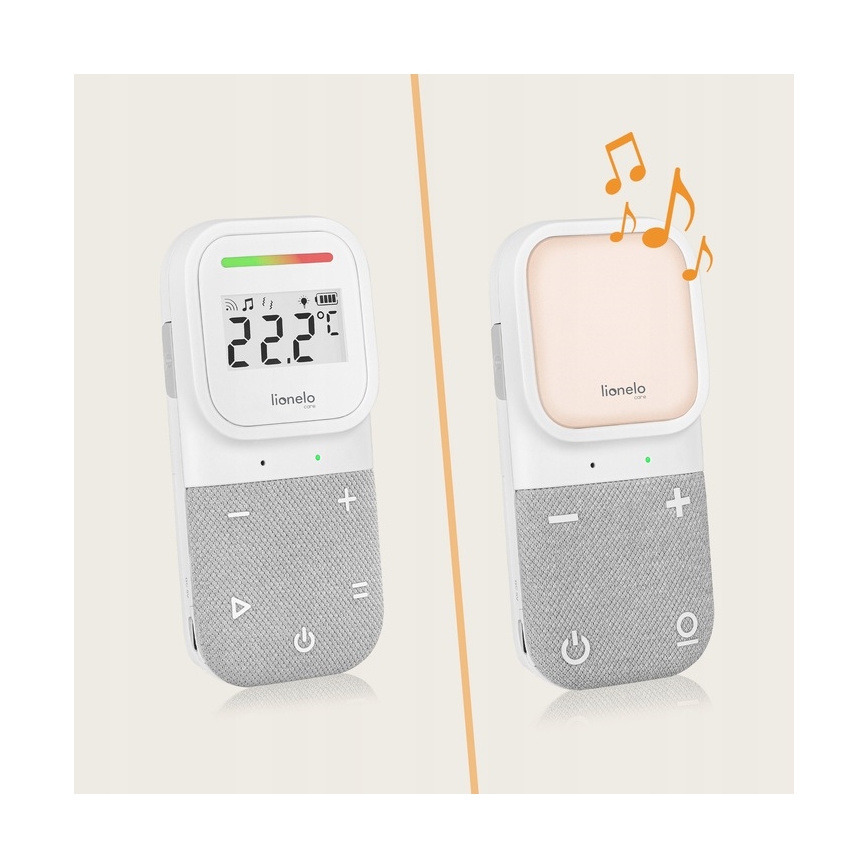 Lionelo - Kabelloses, wiederaufladbares Audio-Babyphone BABYLINE 2.3 5V