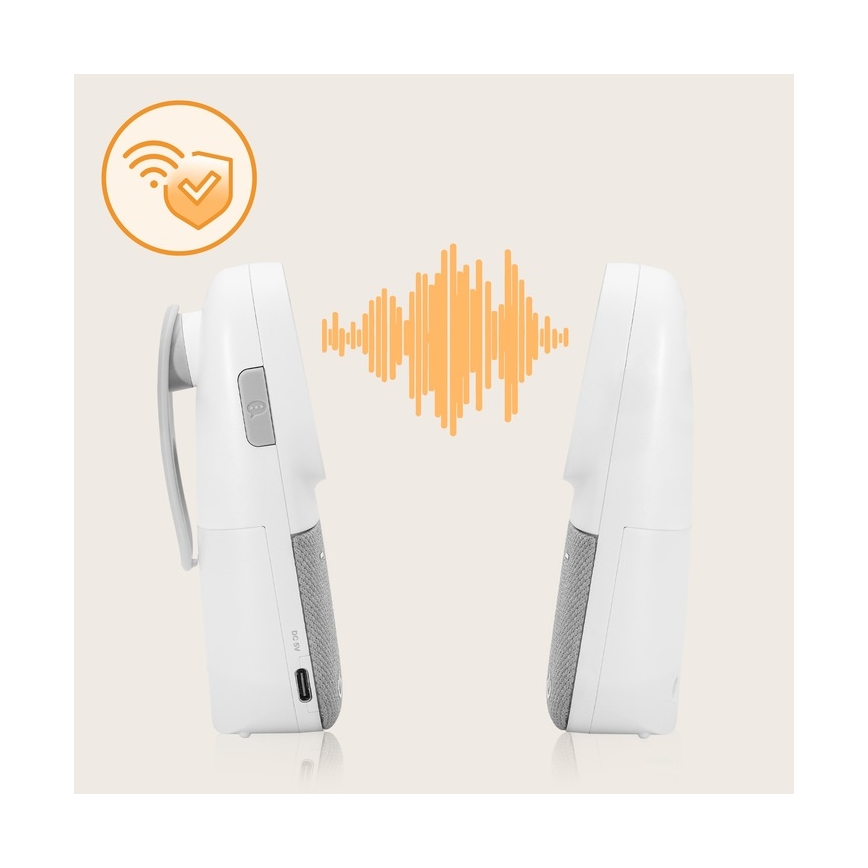 Lionelo - Kabelloses, wiederaufladbares Audio-Babyphone BABYLINE 2.3 5V