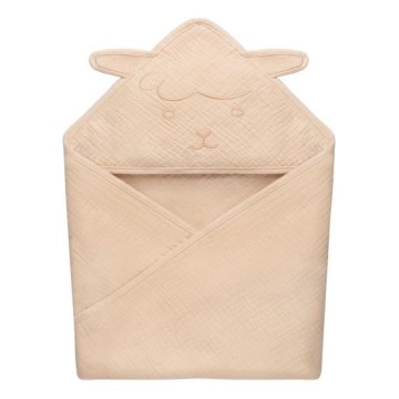 Lionelo - Kapuzentuch für Kinder MUSLIN HOODED TOWEL Beige Cappuccino