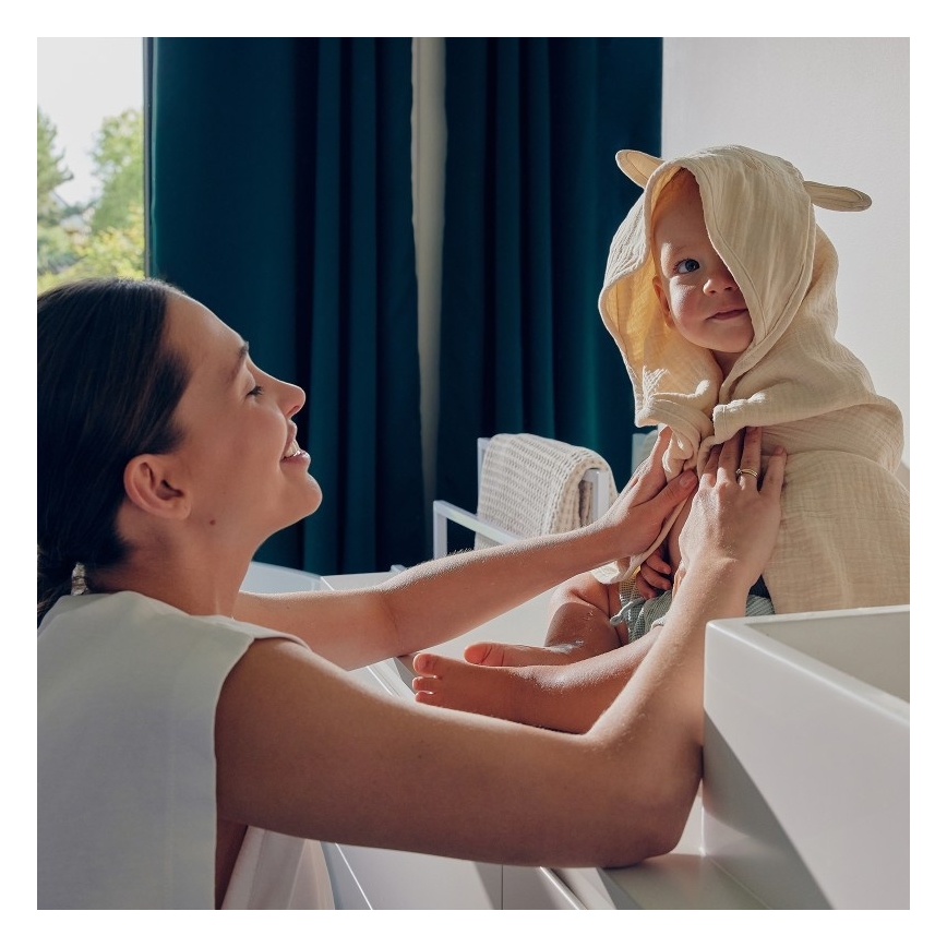 Lionelo - Kapuzentuch für Kinder MUSLIN HOODED TOWEL Beige Cappuccino