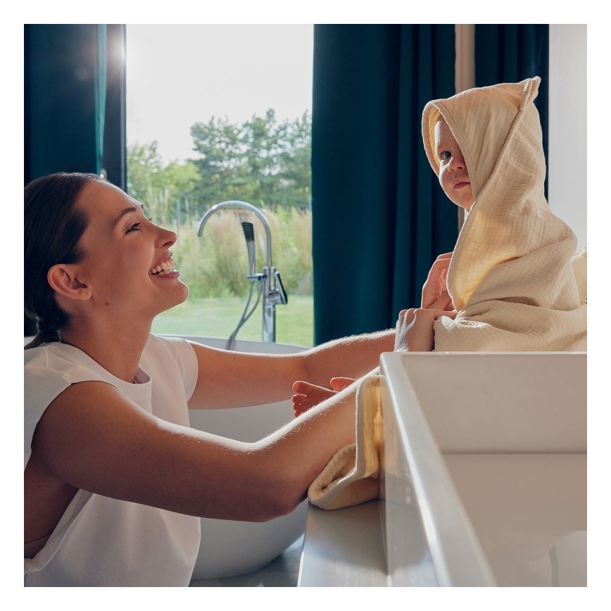 Lionelo - Kapuzentuch für Kinder MUSLIN HOODED TOWEL Beige Cappuccino