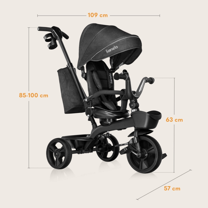 Lionelo - Kinder-Dreirad KORI Grey Stone