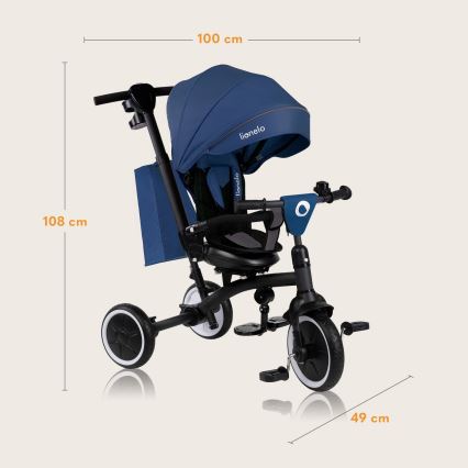 Lionelo - Kinder-Dreirad TRIS PLUS Blue Denim
