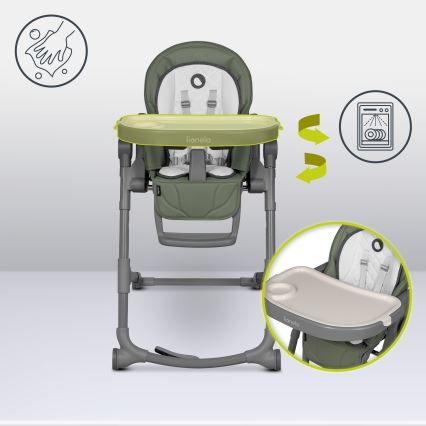 Lionelo - Kinder-Hochstuhl 2-in-1 CORA PLUS Olivgrün