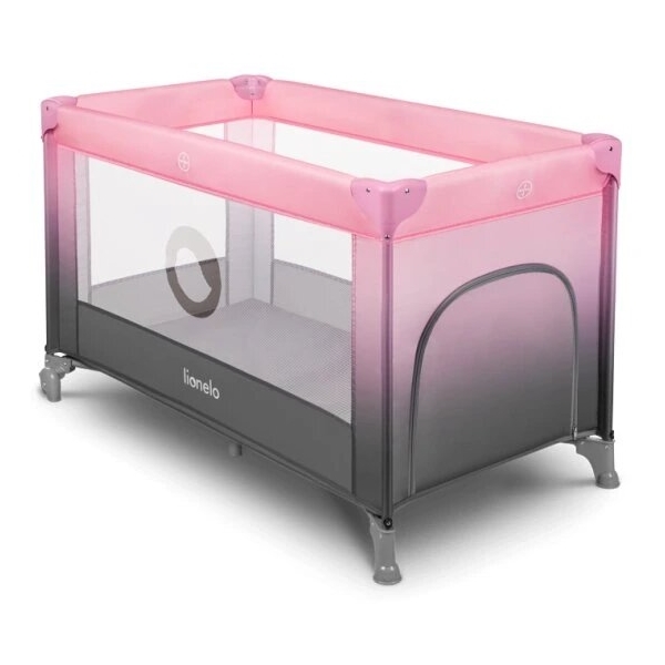 Lionelo - Kinder-Reisebett STEFI rosa/grau