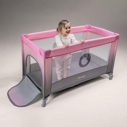 Lionelo - Kinder-Reisebett STEFI rosa/grau