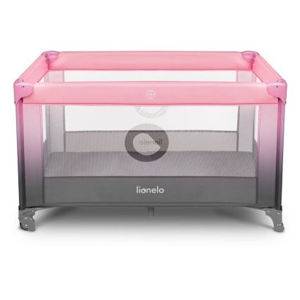 Lionelo - Kinder-Reisebett STEFI rosa/grau