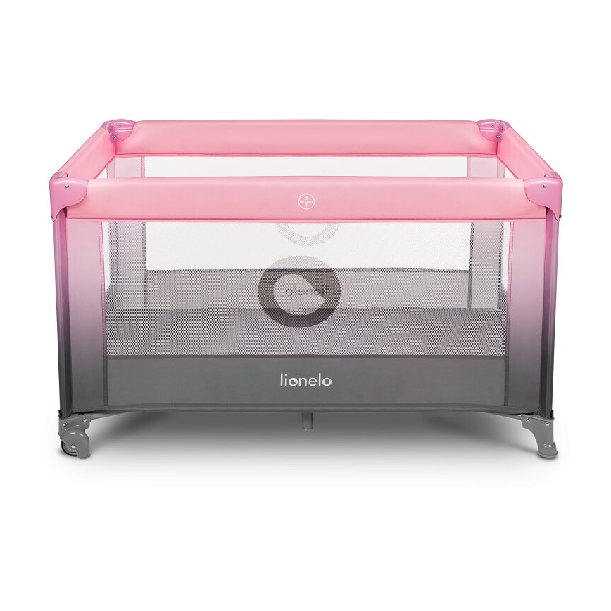Lionelo - Kinder-Reisebett STEFI rosa/grau