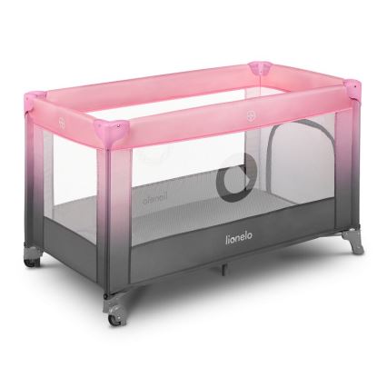 Lionelo - Kinder-Reisebett STEFI rosa/grau