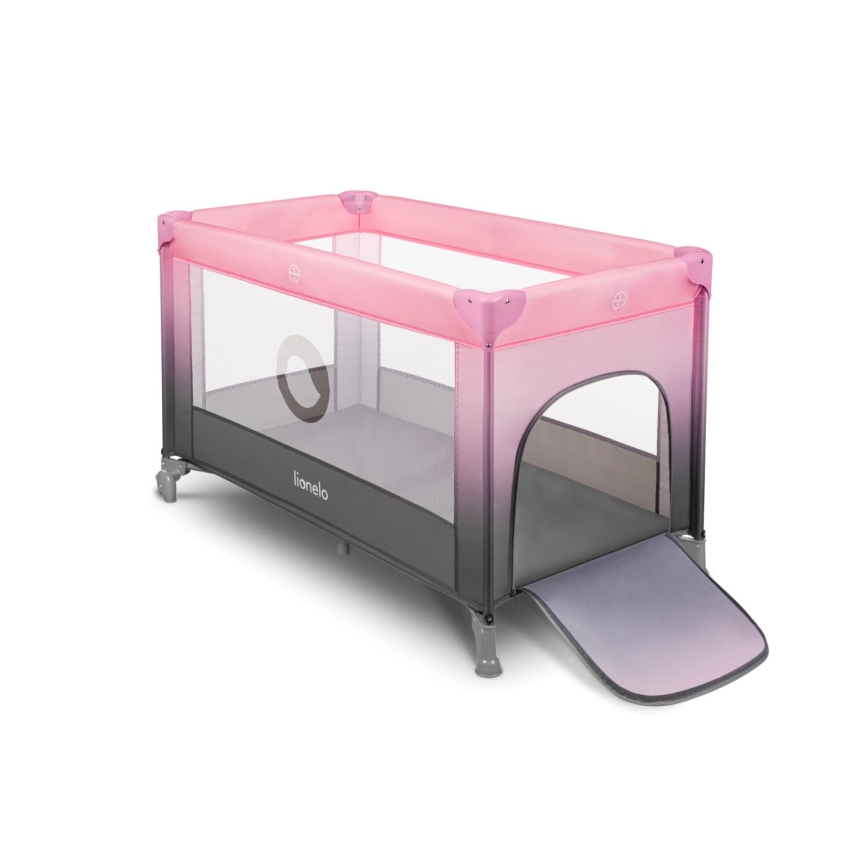 Lionelo - Kinder-Reisebett STEFI rosa/grau