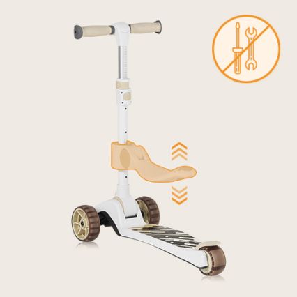 Lionelo - Kinder-Scooter 2-in-1 FRANKY weiß/beige