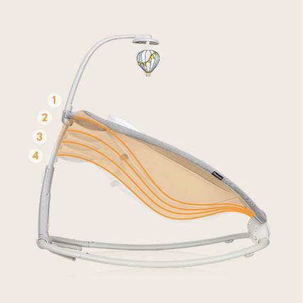 Lionelo - Kinder-Vibrationswippe mit Melodie PASCAL 2xAA grau